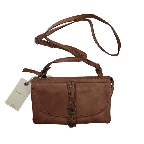 Lucky Brand Handbags - NWT Lucky Brand Leather Raldi Convertible Wallet Crossbody Bag in Brandy